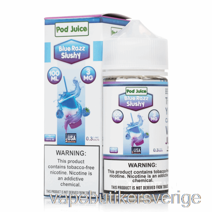 Vape Sverige Blue Razz Slushy - Pod Juice - 100ml 6mg